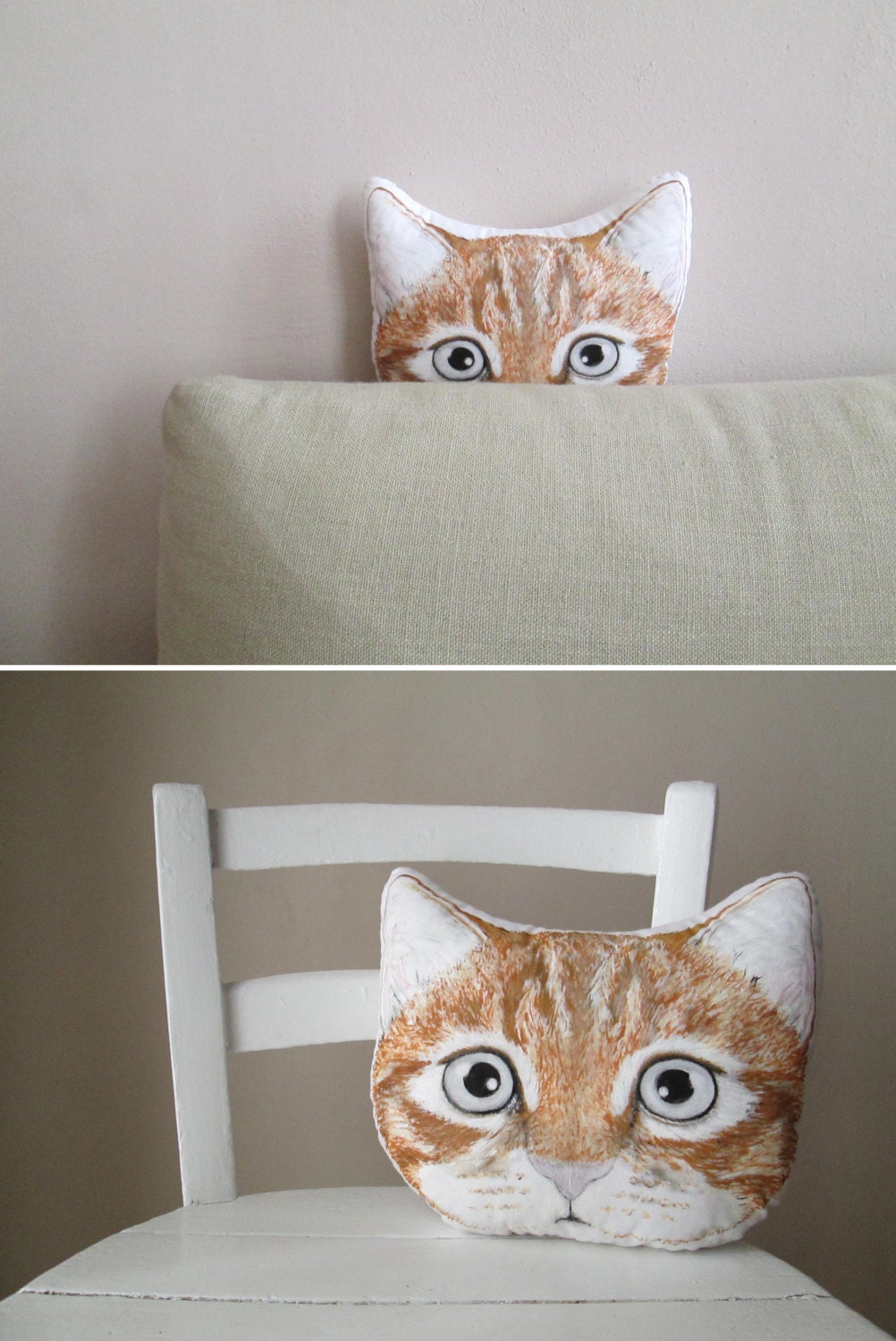 orange cat pillow