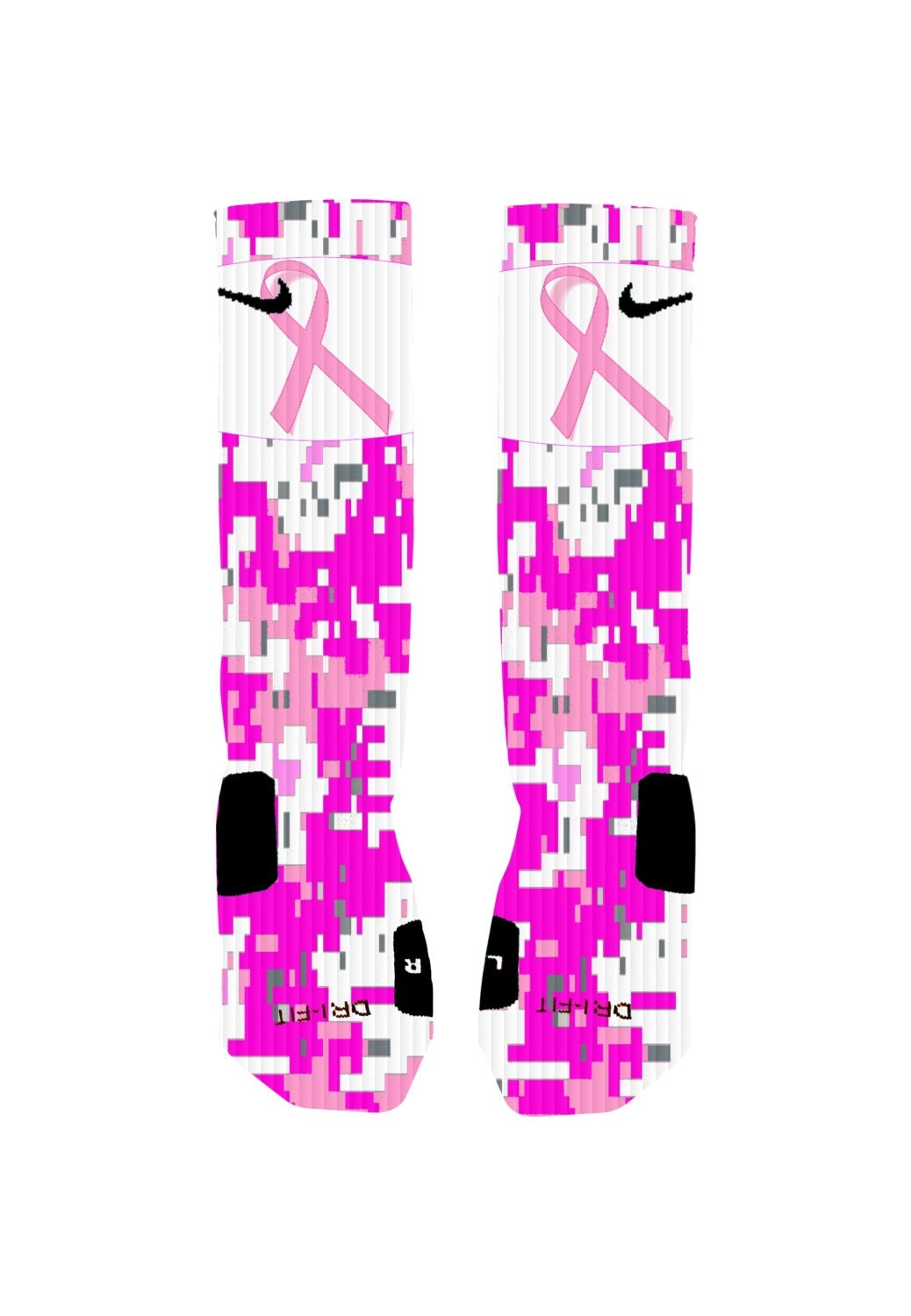 Pink Digital Camo Breast Cancer Awareness Ribbon Custom Nike