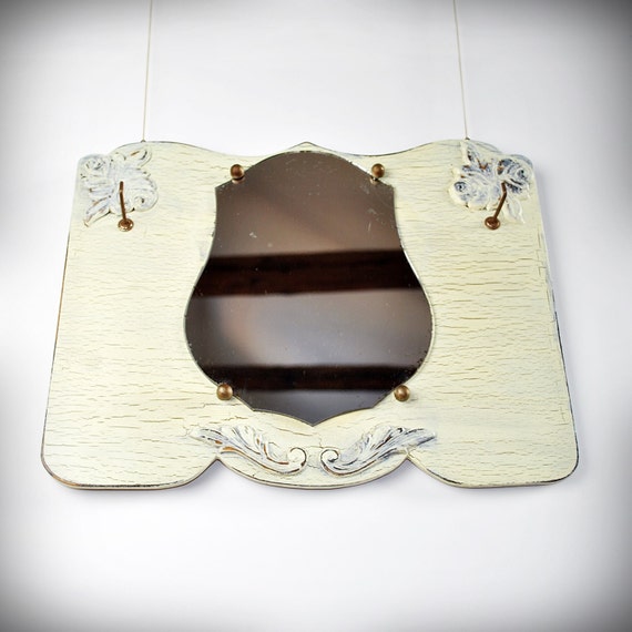 Vintage Wood Key Holder with Mirror // Wooden by VintageMedreana