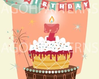 Anniversary card - instant download - birthday card with changing numbers (PNG FILE) birthday card anniversary child adult