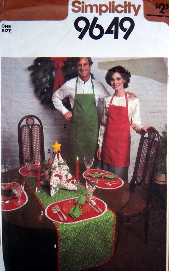 christmas Centerpiece, table Christmas Apron In Place Runner,  Napkins, napkins  Mats, and  Table runner And