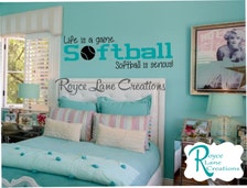 ... Softball B32 Wall Decal for Girls Room Teen Girl Bedroom Teen Room
