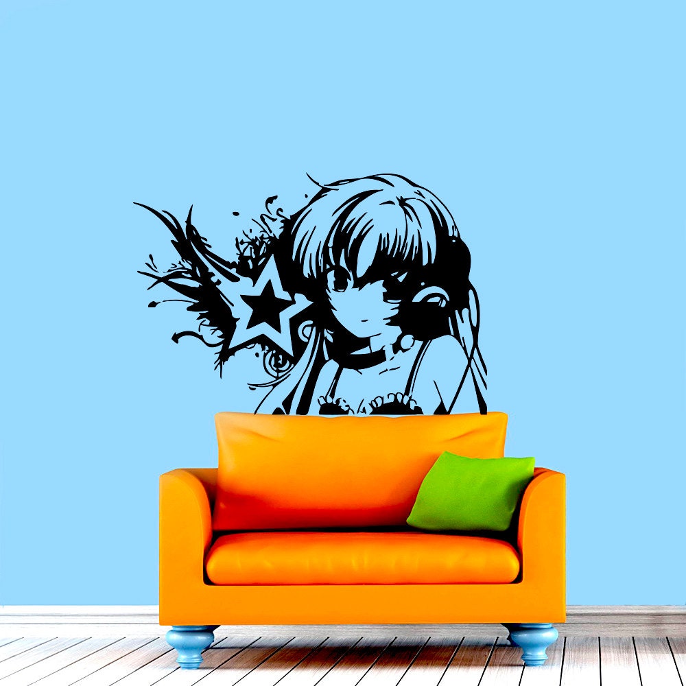 Wall Decals Anime Girl Decal Vinyl Sticker Home Decor Anime