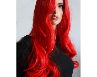 Jessica Rabbit cosplay long curly red wig for Halloween or daily wearing. Ready to ship.