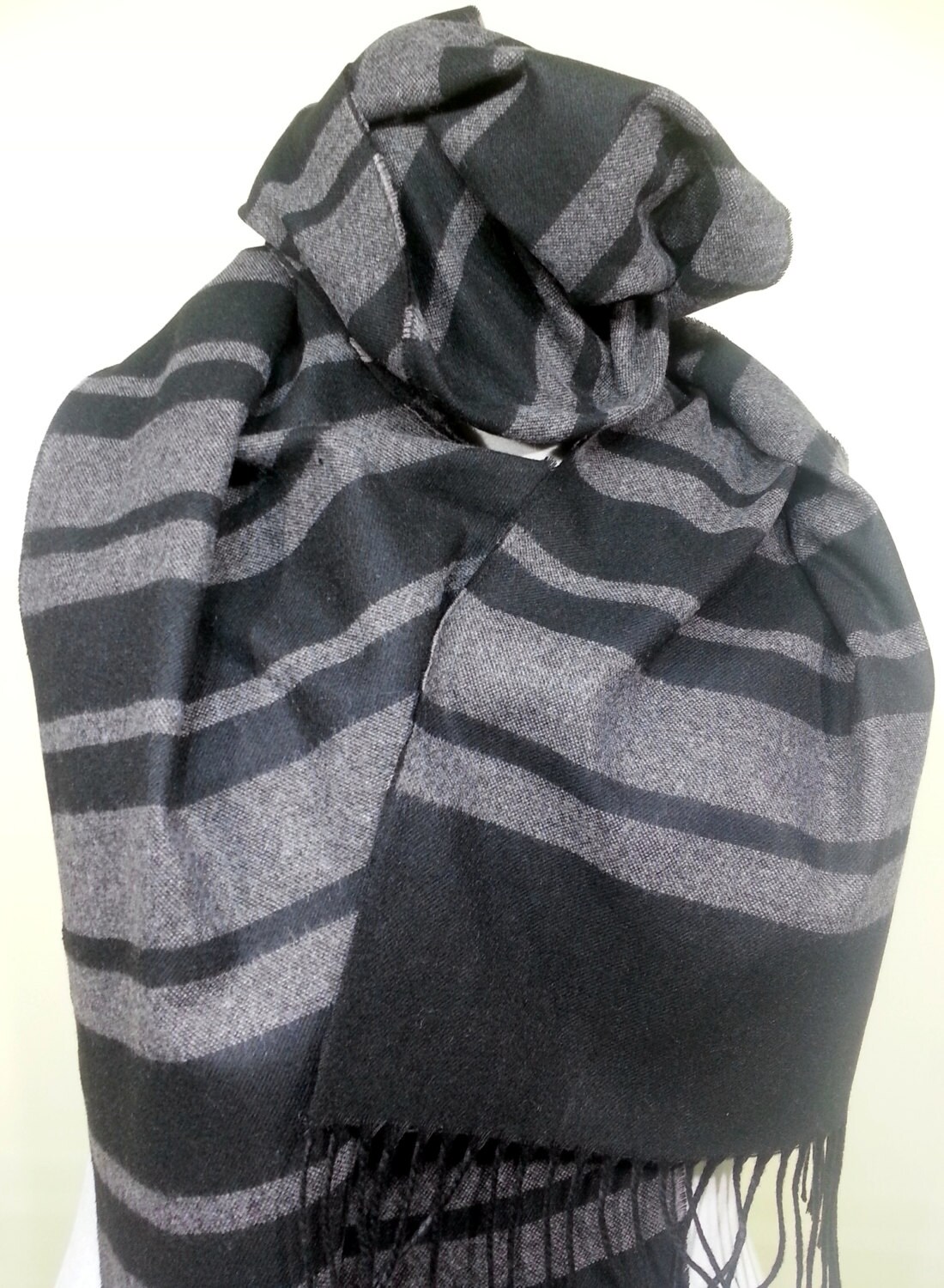 Black and Gray Men's Scarf Men's Scarf Black and Gray by PeraTime