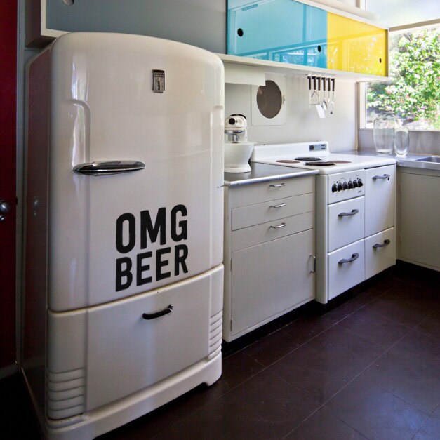 OMG Beer Refrigerator Decal Funny Beer Lovers Fridge Decal