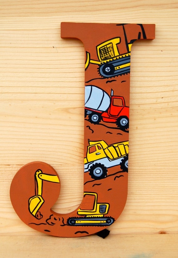 Trucks Hand Painted Wooden Letters: Price is Per Letter Read