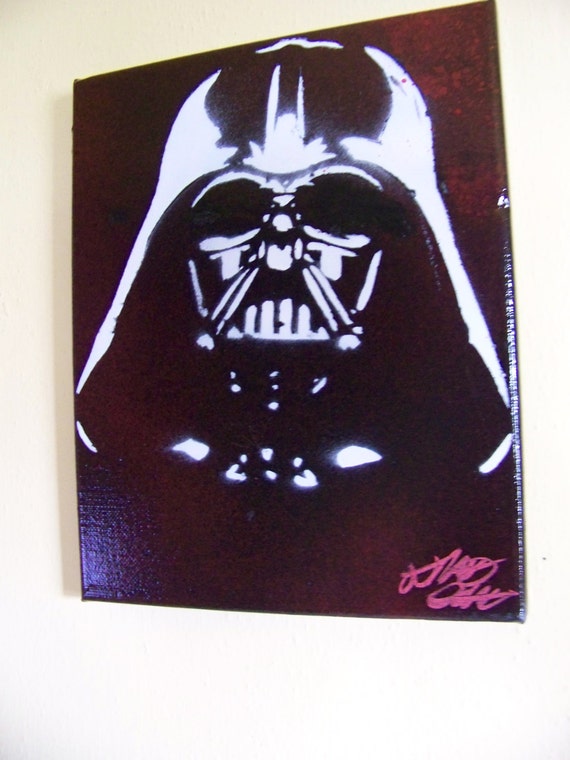 Star Wars Darth Vader Spray Painting 8x10 canvas by WickedSprayArt