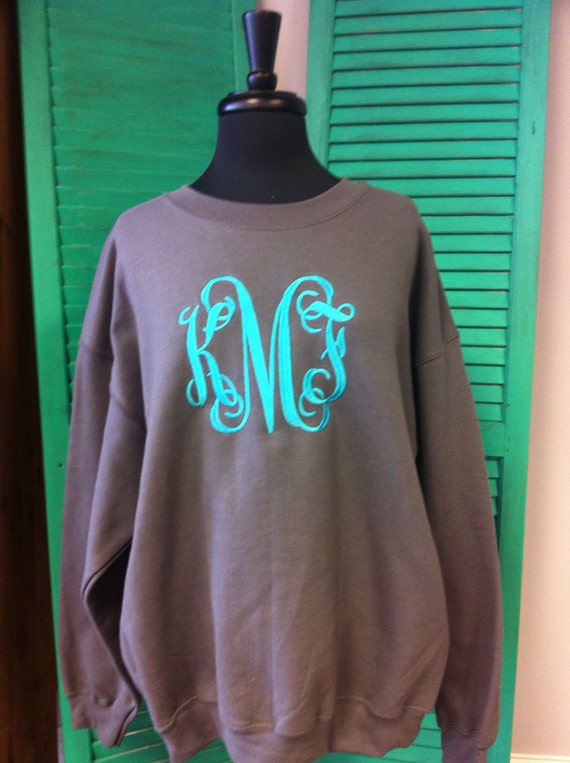 Monogrammed Sweatshirt Monogram Crewneck Sweater by SouthernTLC
