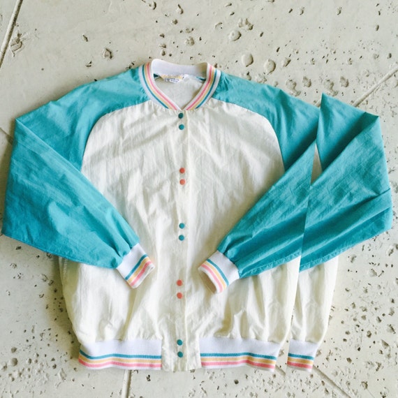 Pastel Color Block Wind Breaker Jacket // Bomber Jacket