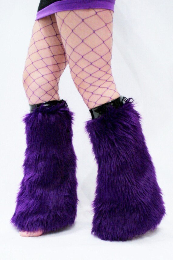Purple Fur Leg Warmers