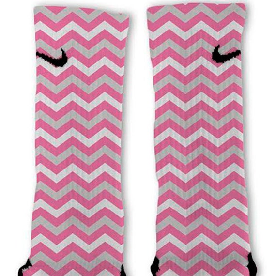 Pink Chevron Customized Nike Elite Socks by FreshElites on Etsy