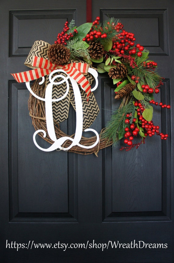 BEST SELLING Christmas Grapevine Wreath with by WreathDreams
