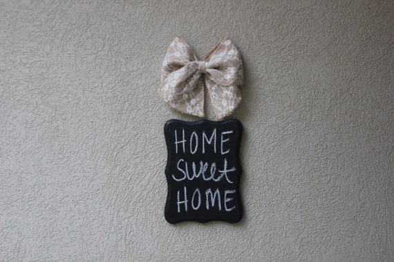 Items Similar To Hanging Chalkboard Sign With Lace Burlap Bow Shabby   Il 570xN.665273252 Dbz7 