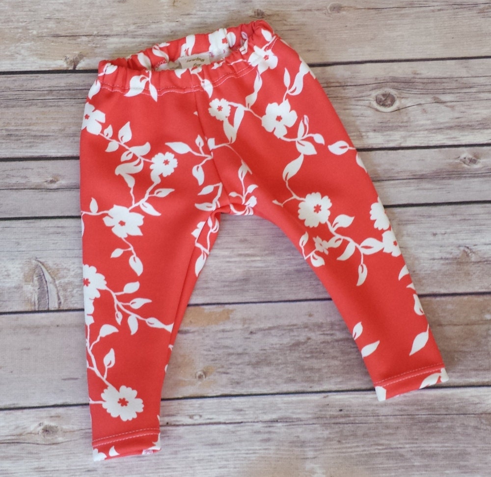 Baby Leggings-Dressy Girl Leggings Flower by SewingforSunshine