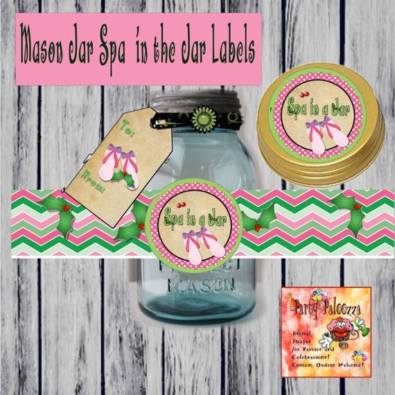 Printable Mason Jar Spa In The Jar Labels By PartyPaloozza On Etsy