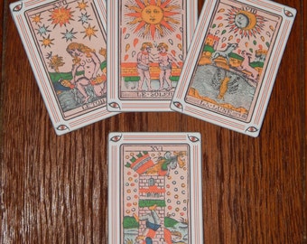 Print Your Own Tarot Cards - Printable Tarot Cards - Full 78 Card Deck Featuring the Tarot de Marseilles - Single Card and Multi Card Pages