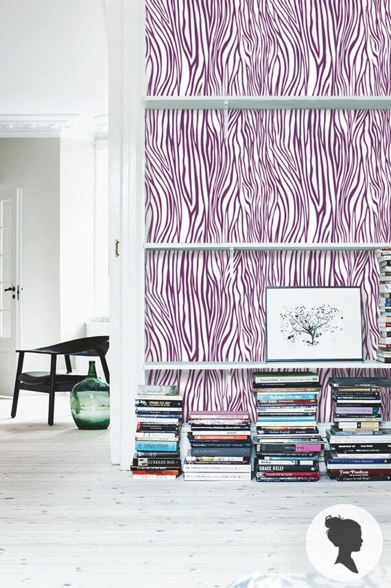 Zebra Pattern Peel and Stick Wallpaper D150 by Livettes on Etsy