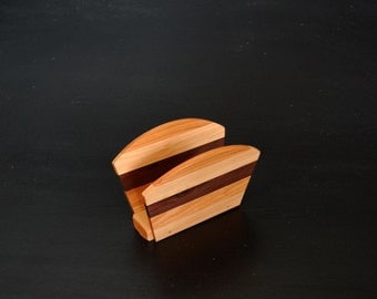 Striped Napkin Holder - Matches Our Striped Products - Handmade in Vermont - Wood Napkin Holder - Multi-Color