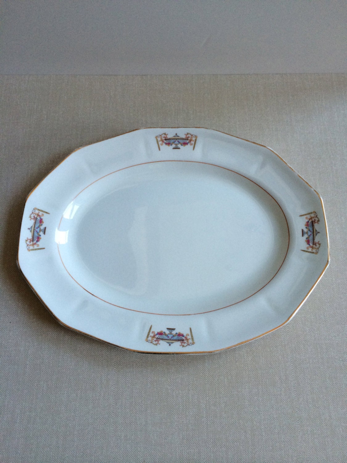 Vintage Martha Washington Platter from French China Company (F.C.Co) 13 1/2″ oval platter