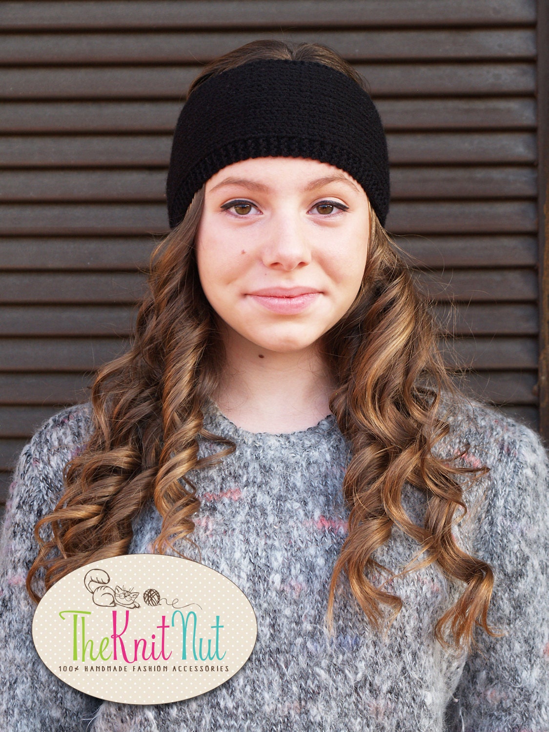 SALE 25 Knitted Headband black Headband Knit Head by TheKnitNut