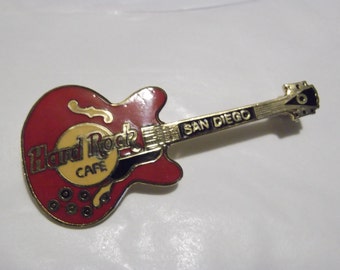 Rock  brooch in Guitar Diego San pin  / Hard vintage  orleans new / guitar shop Cafe Enamel