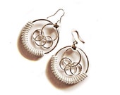 Silver Boho chic Metal Hoop Dangle Circle and Tassels Statement Earrings - Elegant Urban Street Style Silver Boho chic Metal Hoop Dangle Circle and Tassels Statement Earrings - Elegant Urban Street Style