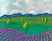 Lavender Farm In Provence France #18 (ARTIST TRADING CARDS) 2.5" x 3.5" by Mike Kraus Free Shipping