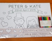 Personalised Wedding Children’s Activity Pack - Childrens Wedding Favour - Wedding Colouring Pack - Bride & Groom Colouring Pages