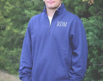 Men's Monogrammed 1/4 Zip Sweatshirt/Men's Quarter Zip Pullover