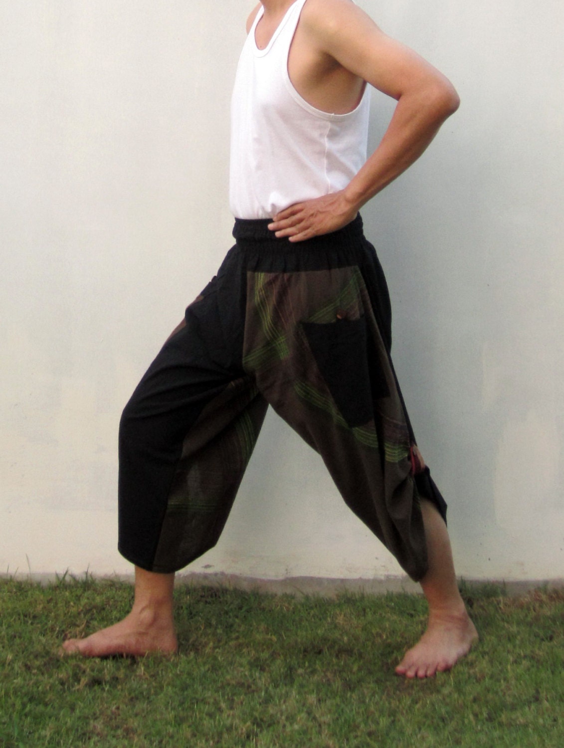 Samurai Pants Baggy Pants Japanese Style Pants by LannaWardrobe