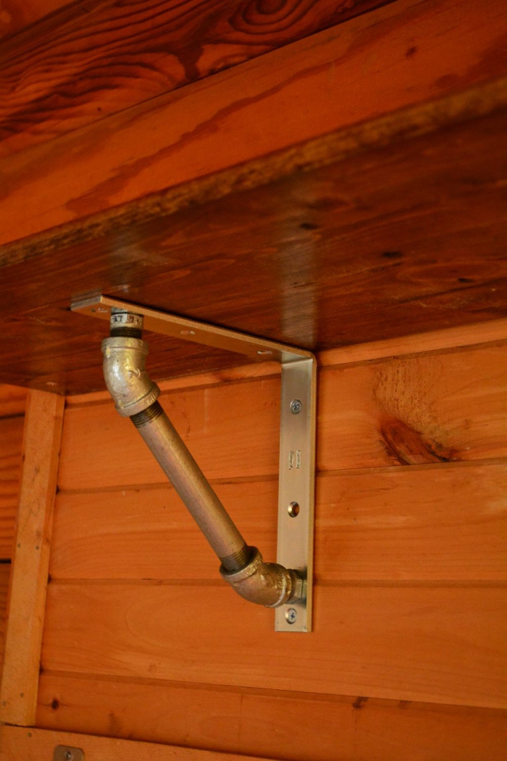Angled Pipe Shelf and Desk Bracket