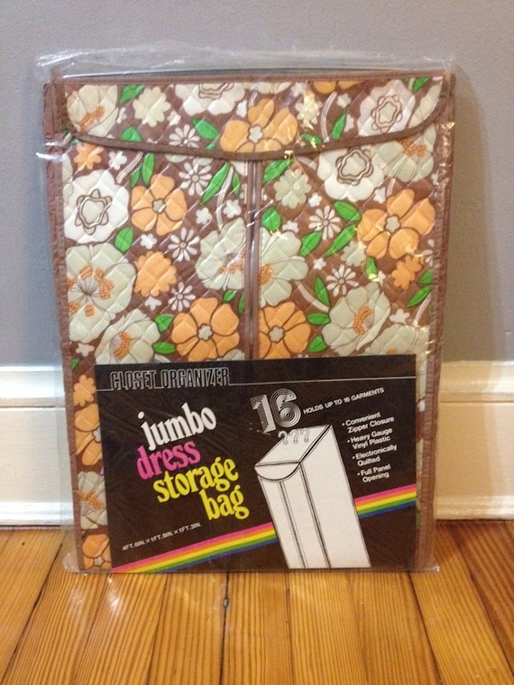Items similar to Dress Storage Bag / Floral Print Dress Bag / 60's 70's