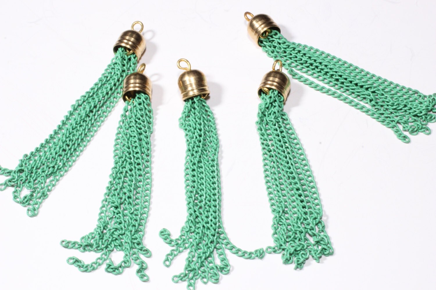 5 Pcs Chain Tassel Pendant Gold Tone 8x65mm Gold By Kjewelrymetal 4331