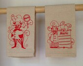 Kitchen Tea Towels  Set of Two  Menu Chef   *Free Shipping*  Ready to Ship