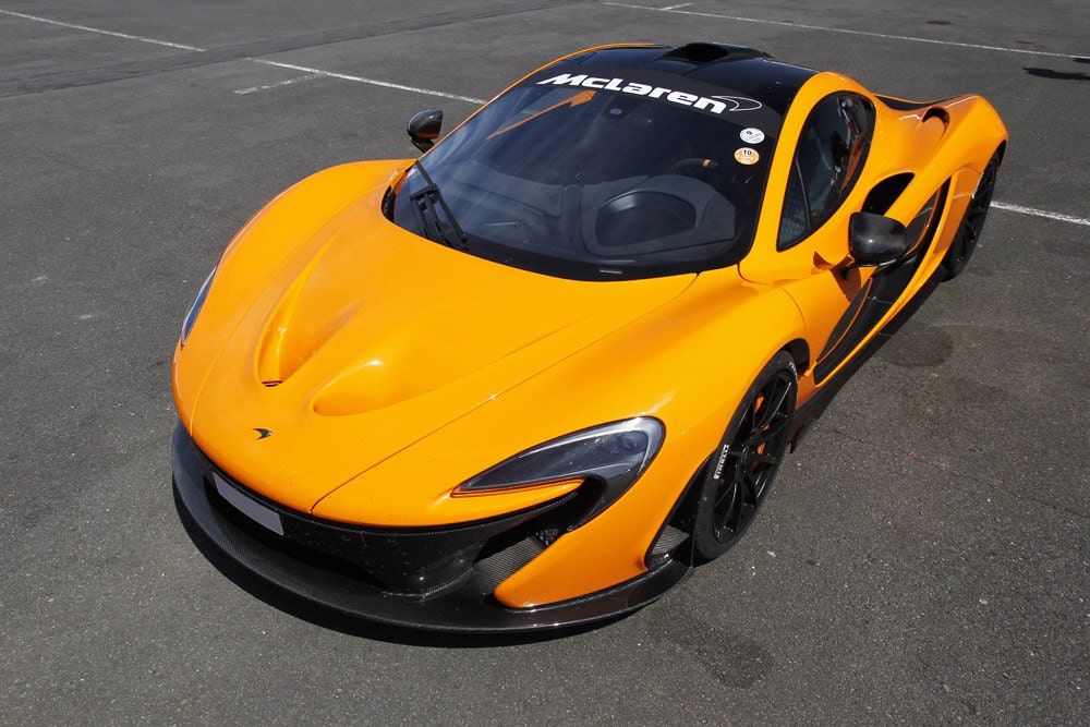 Poster of McLaren P1 Left Front Orange Super Car by TimelessShop