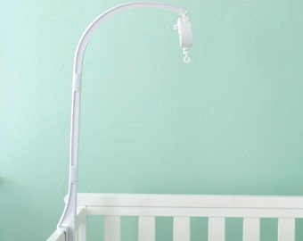 Crib arm for mobile, Crib arm attachment, baby crib mobile arm attachment, white crib attachment