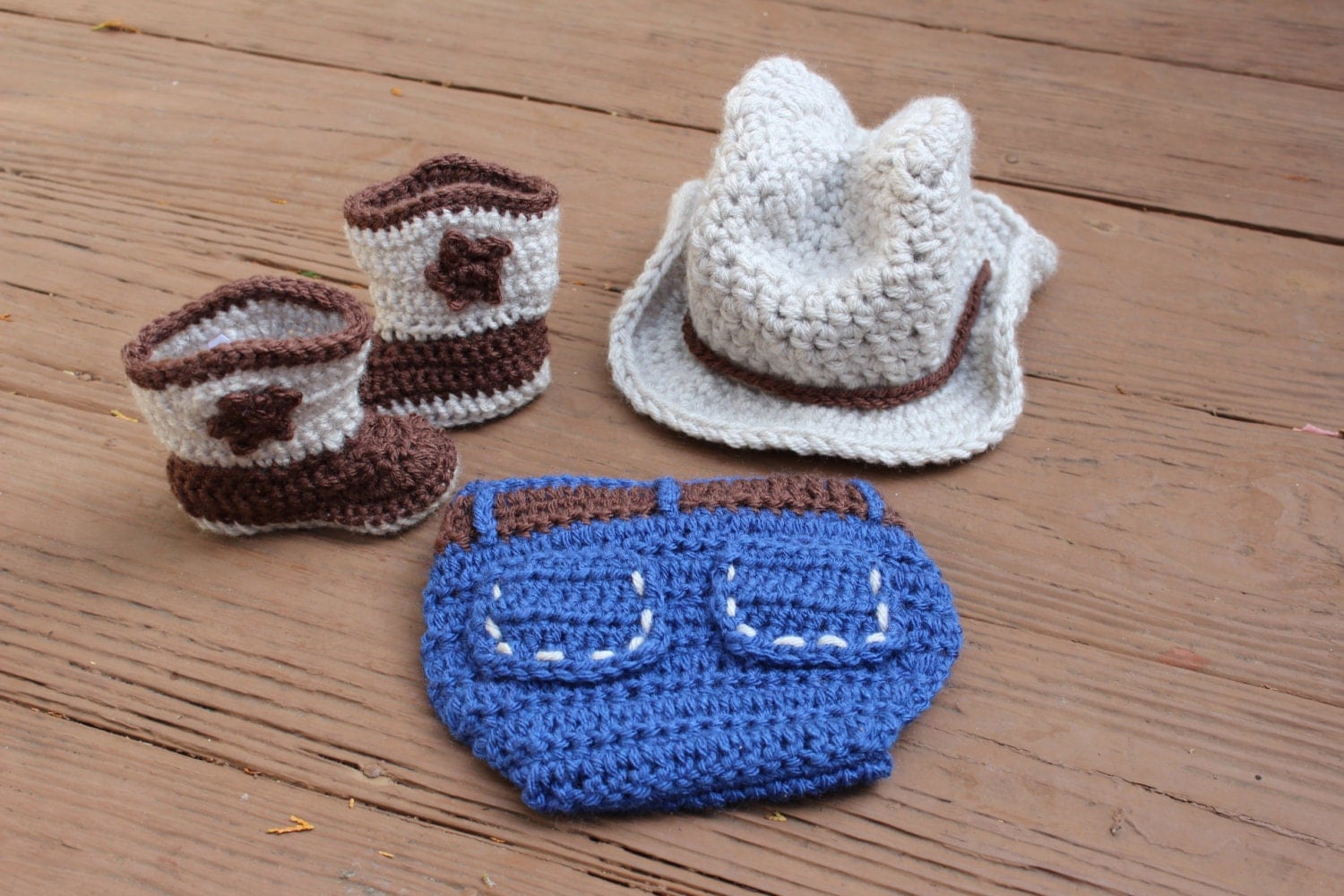 Newborn Baby Boy Crochet Cowboy Outfit with by ...