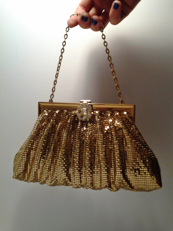 whiting davis gold mesh purse