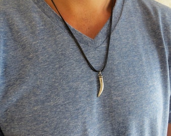 Men's Necklace - Men's Tooth Necklace - Men's Silver Necklace - Mens Jewelry - Necklaces For Men - Jewelry For Men - Gift for Him