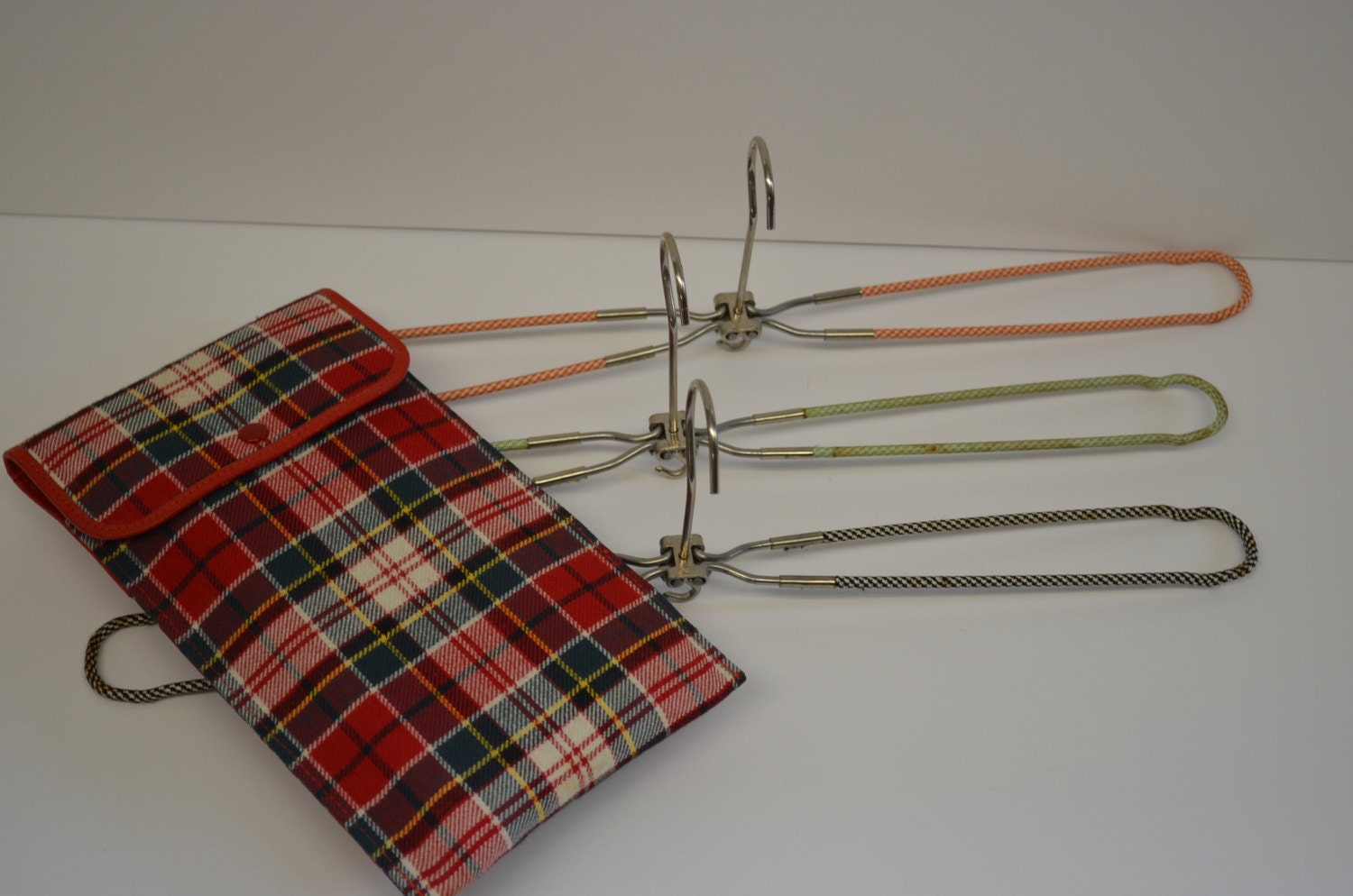 Vintage Set of 3 Traveling Folding Coat Hangers by TangerineFig