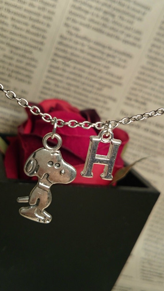Personalized Snoopy Necklace Silver Snoopy by
