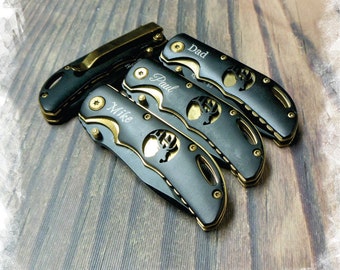 1 Knives - Personalized Pocket Knife Groomsmen gift, Custom Knives Christmas gift ,Gentleman'sKnife , Rescue Knife, Hunting Knives