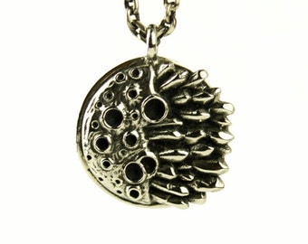 Moon Necklace Bohemian Jewelry Pendant with matching antique silver color Chain Boho Jewelry - FPE007