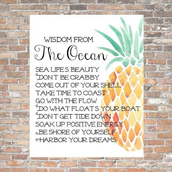 Items similar to Inspirational Art Print Ocean Beach House Wall