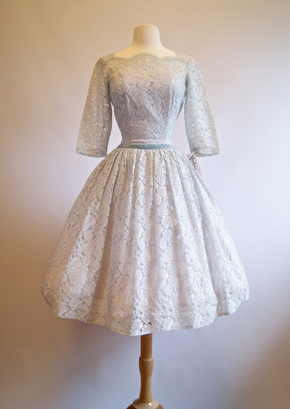 blue vintage gown
