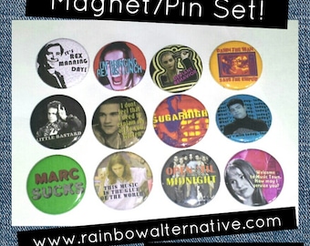 Empire Records buttons pins pin / magnet set Rex Manning Day pinback buttons Damn the Man Save the Empire