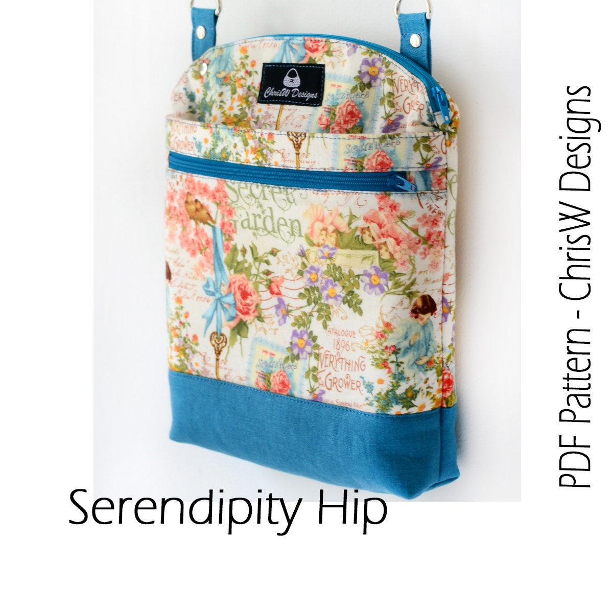 Designer Hipster Cross Body Bag Pattern PDF for sewing your