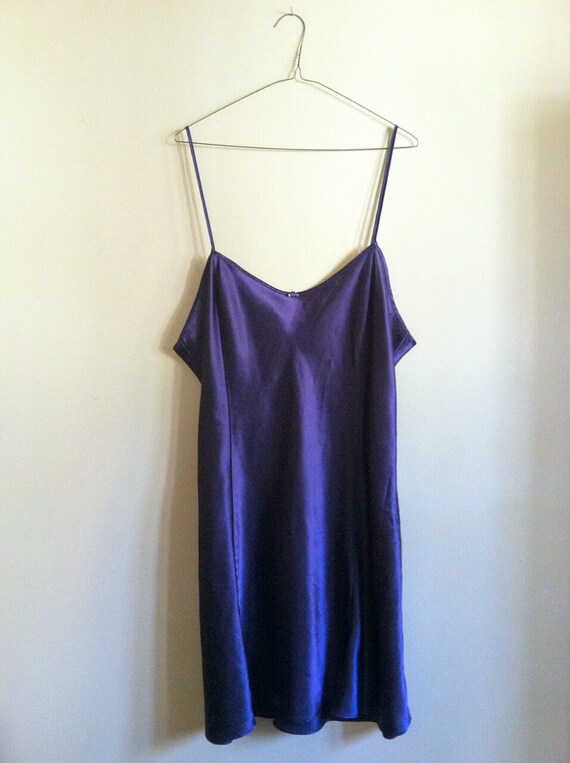purple satin slip