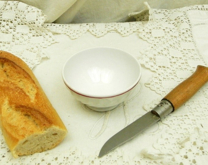 Small Childs Antique French Farmhouse White Bone China Café au Lait Bowl / French Country Decor / Retro Vintage Home Interior / Coffee Bowl